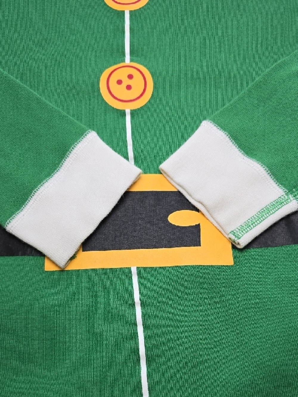 Kids Green Elf Pajama Set with Yellow Accents - Picture 5 of 16